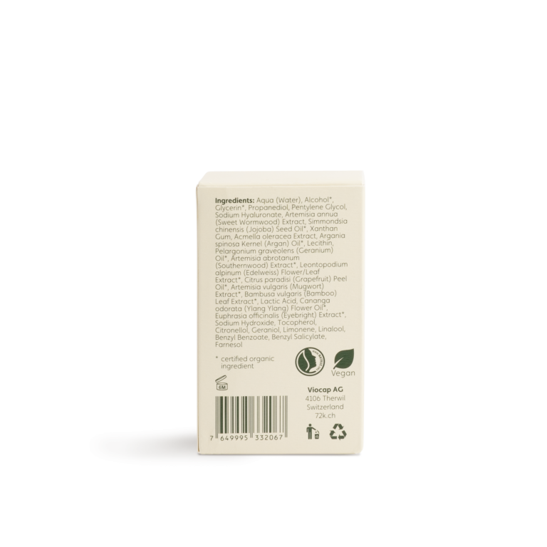 72k eye serum woman back packaging