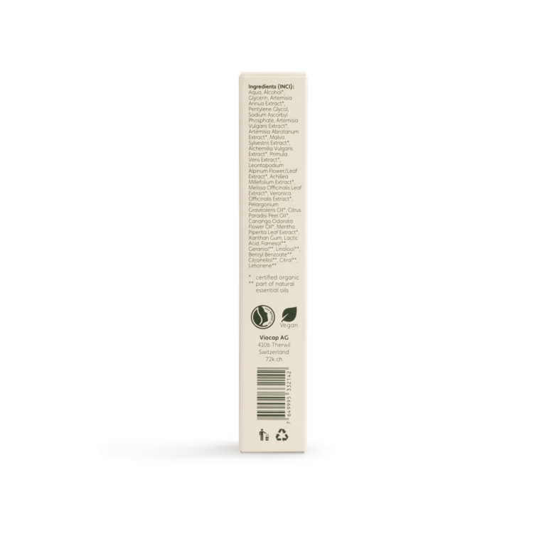72k multi talent spot serum back packaging