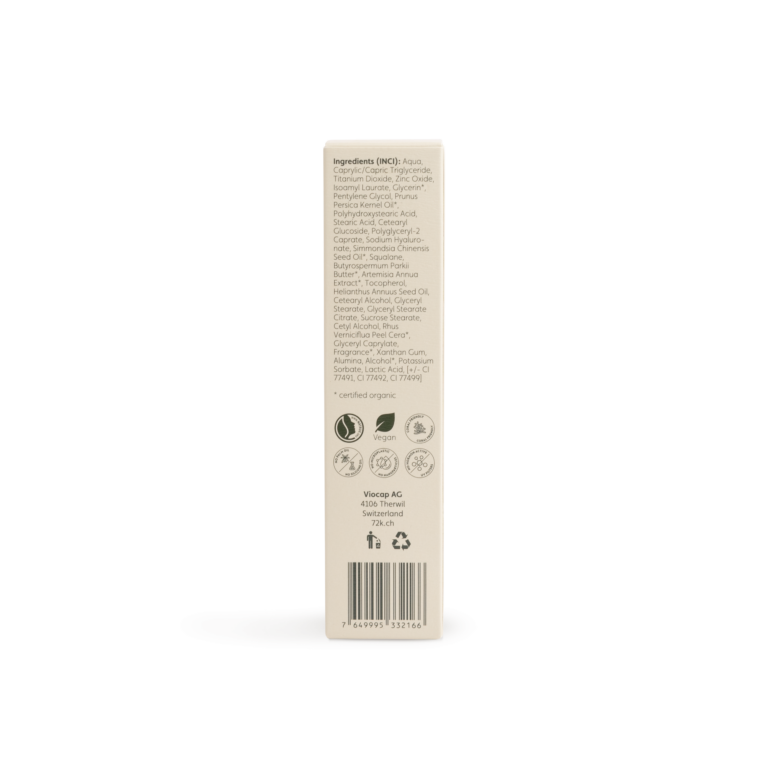 72k sun protection spf30 tinted back packaging