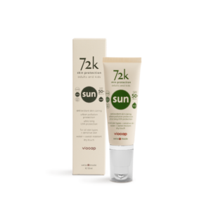 72k sun protection spf50+ tinted front product packaging