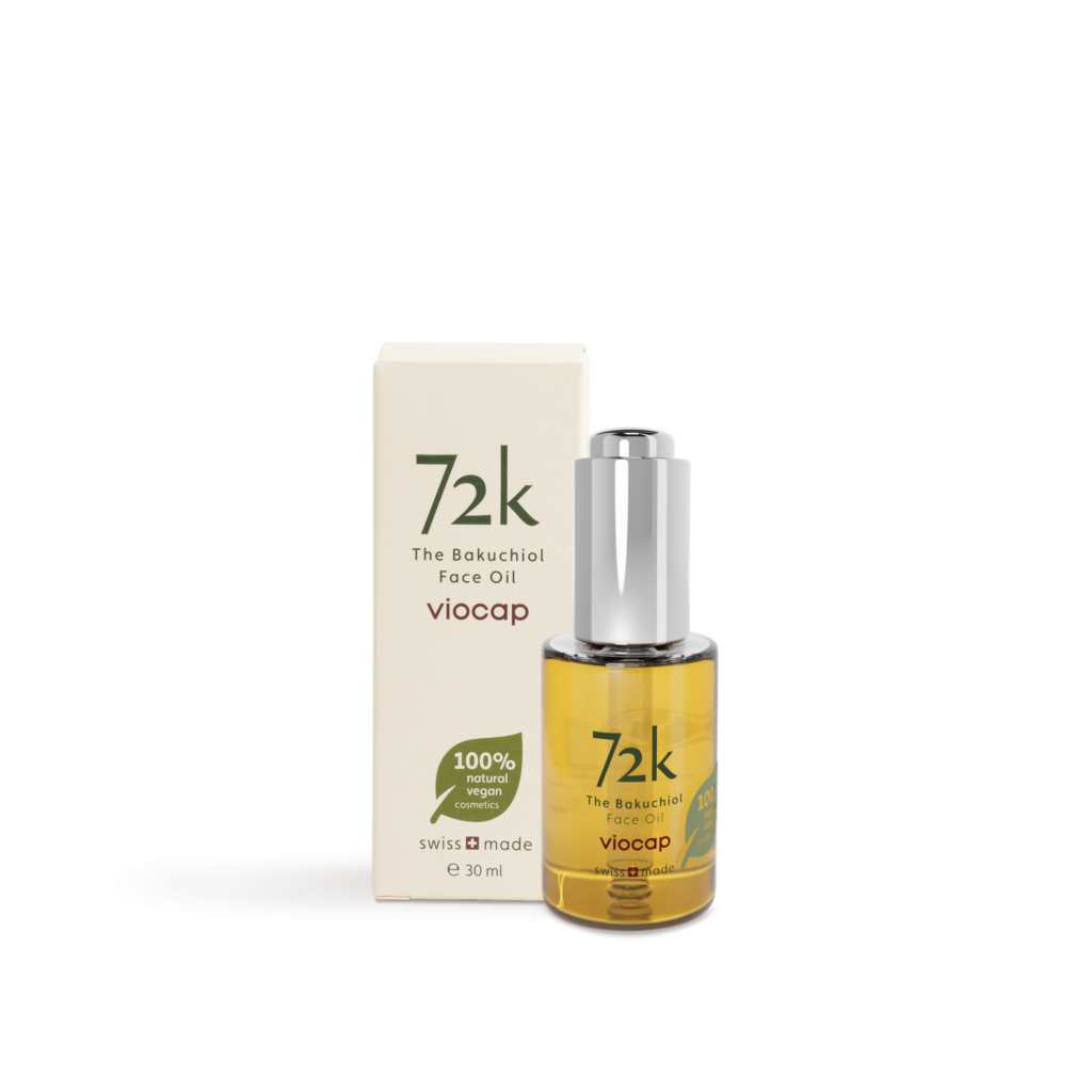 72k the bakuchiol face oil front product packaging